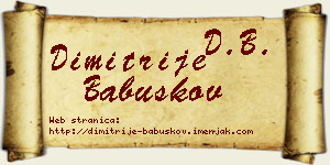 Dimitrije Babuškov vizit kartica